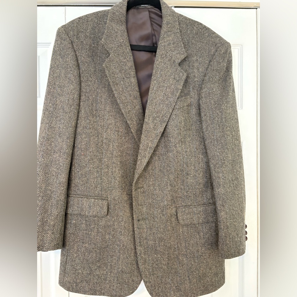 Classic Gray Herringbone Blazer